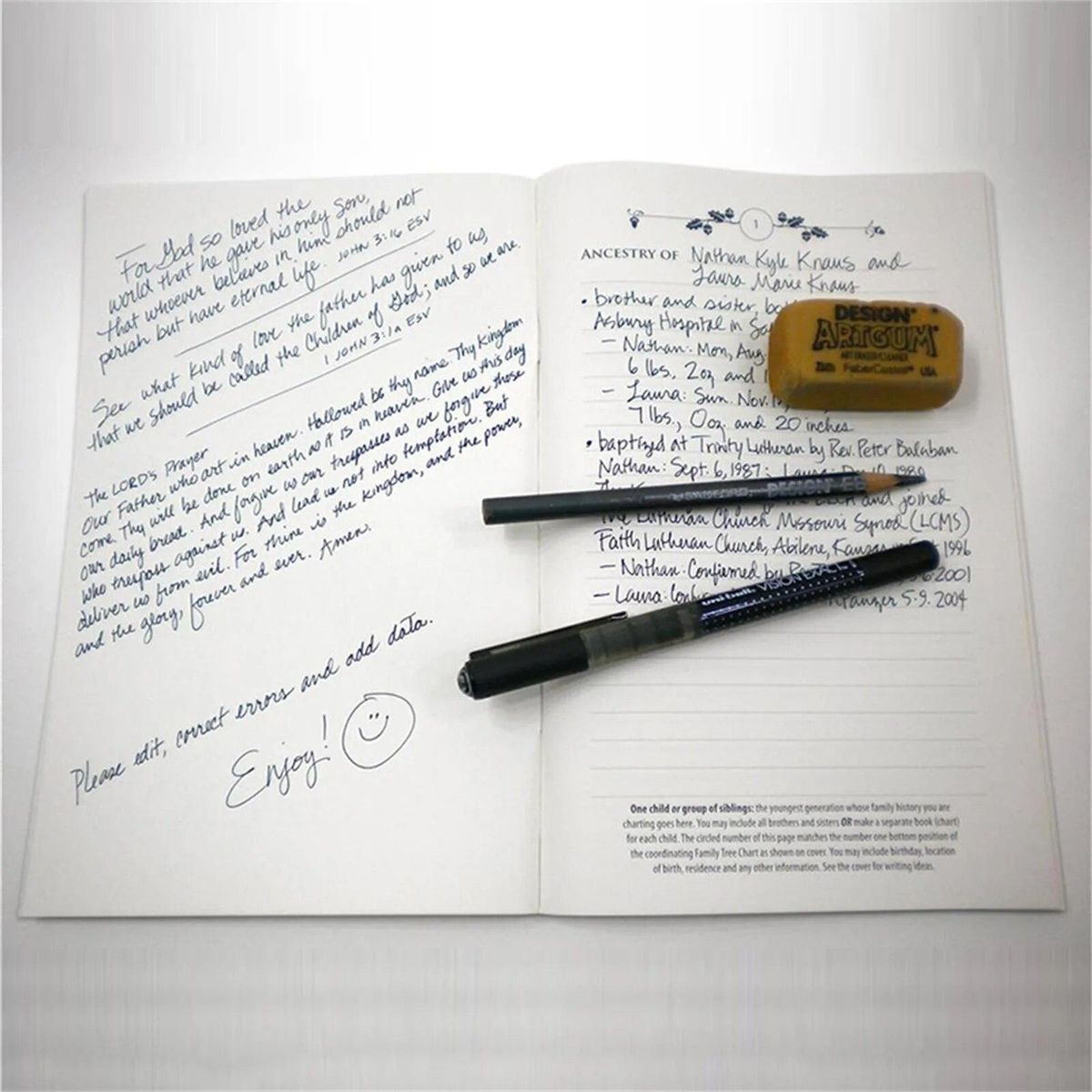 Family Tree Notebook-handwritten Ancestors' Memories To Write Into Personal Family History And Genealogy Office Supplies