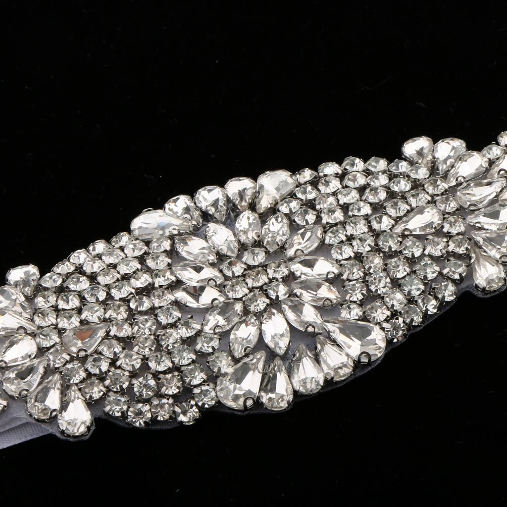 Luxury Crystal Rhinestone Wedding Dress Belt Diamante Bridal Shower K