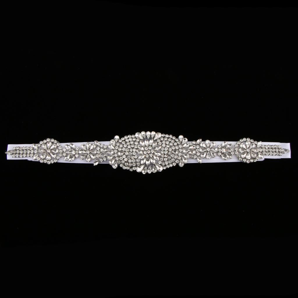 Luxury Crystal Rhinestone Wedding Dress Belt Diamante Bridal Shower K