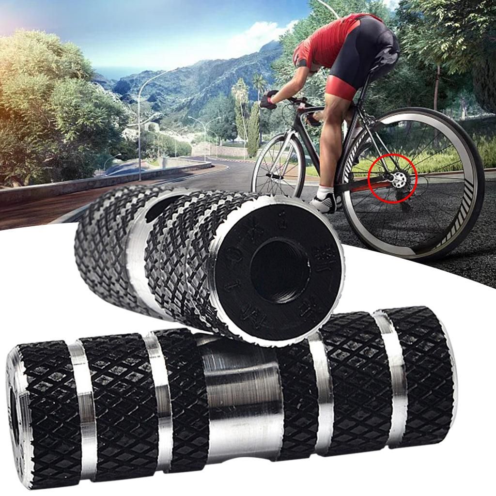 2pcs BMX Mountain Bike Bicycle Axle Pedal Foot Stunt Pegs Black