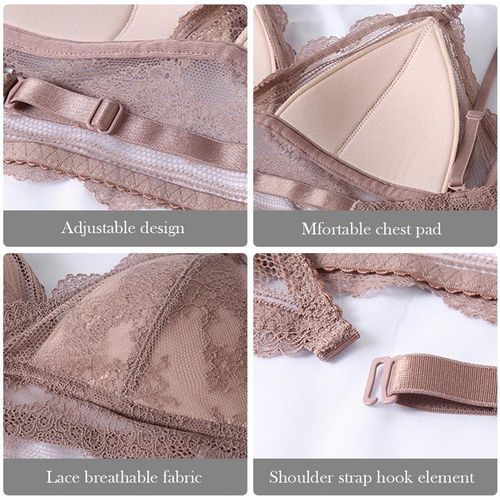 Lace Bra Backless Sexy V-neck Triangle Soft Underwear Woman Low Back Transparent