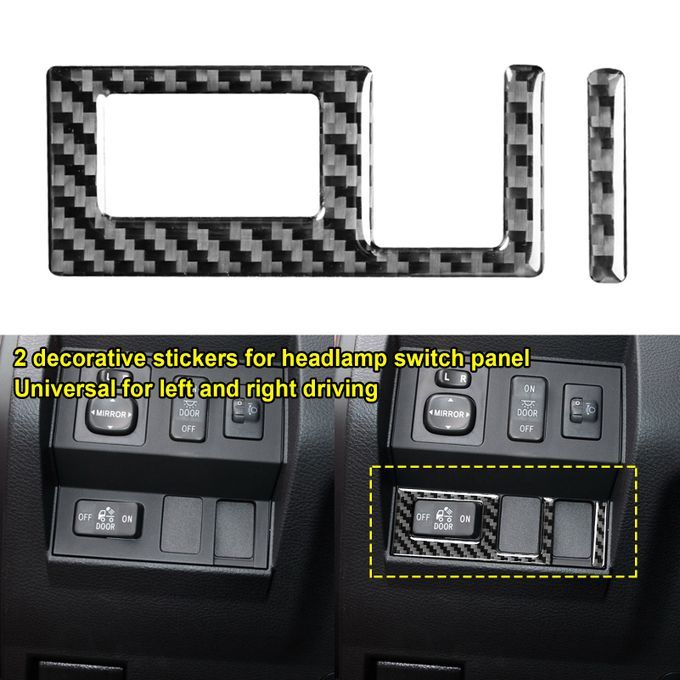 2Pcs Headlight Panel Cover Decorative Self-adhesion-Black