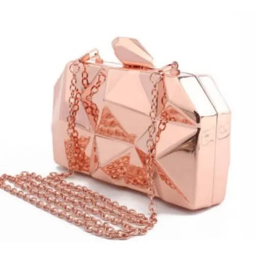 Metallic Clutch Purse - Rose Gold - 6 x 4 inches