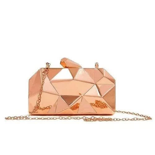 Metallic Clutch Purse - Rose Gold - 6 x 4 inches