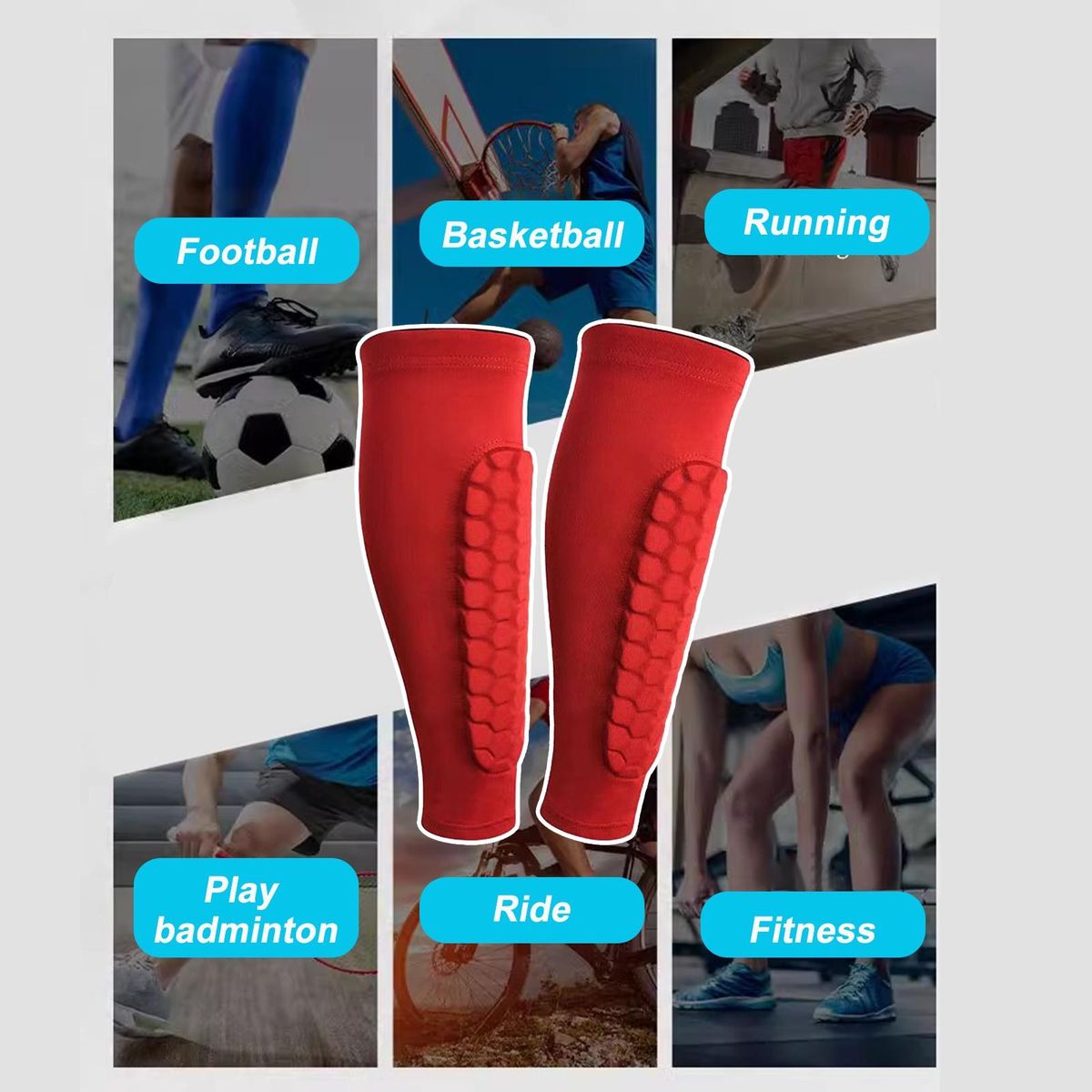 Football Shin Guards Advanced Soccer Shin Guards Impact for Adults Red
