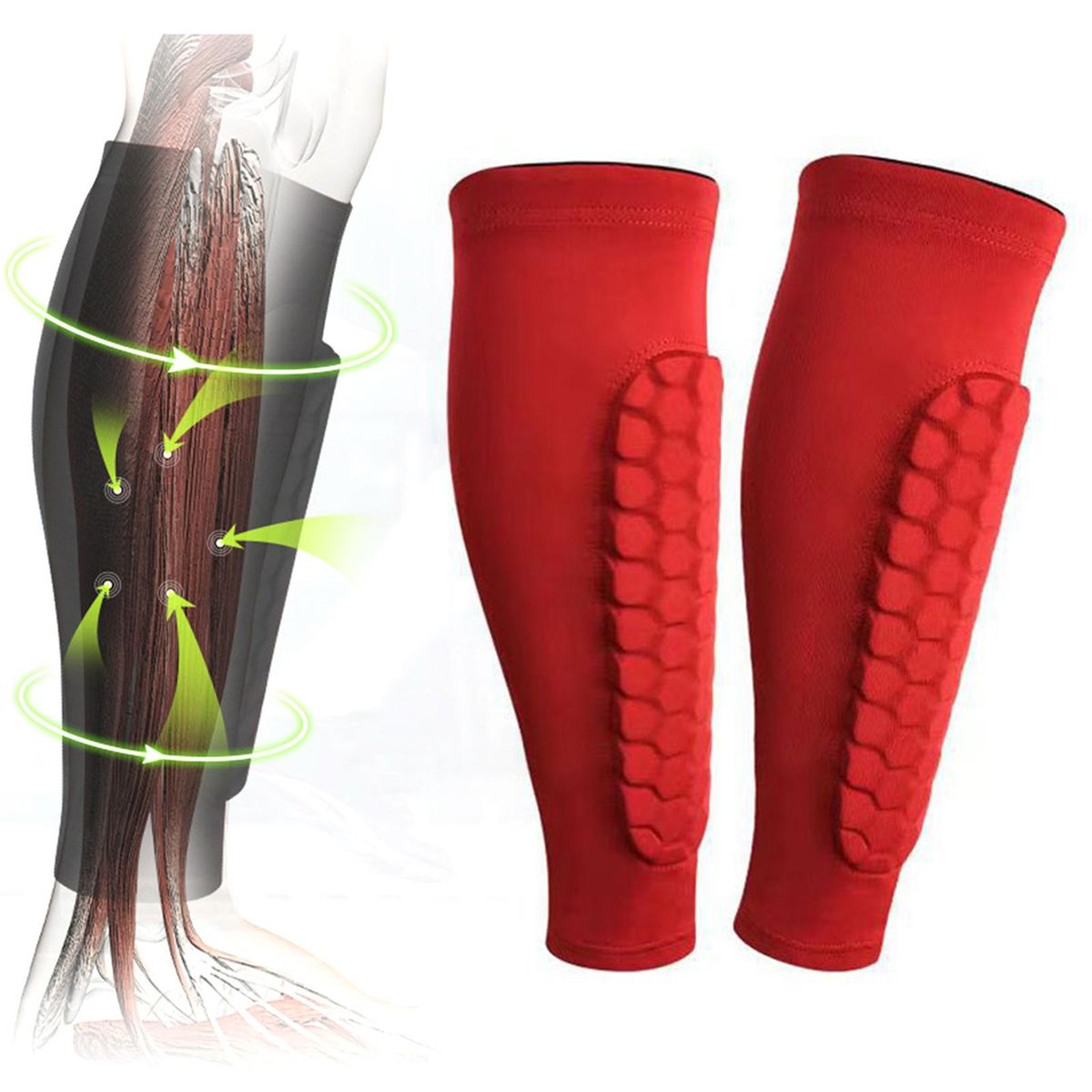 Football Shin Guards Advanced Soccer Shin Guards Impact for Adults Red