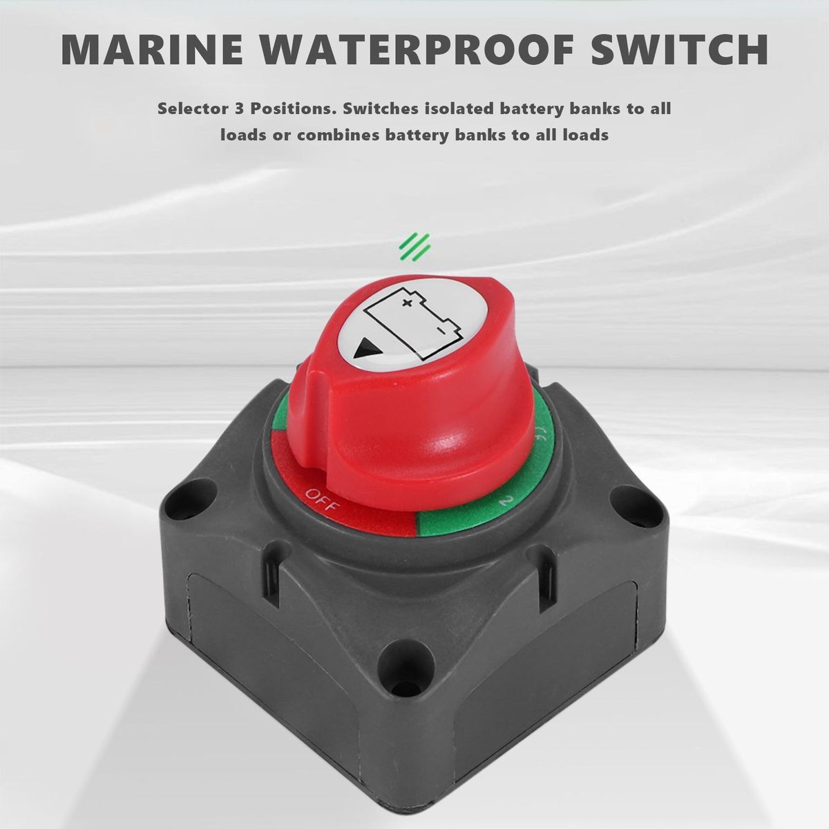 3 Position Disconnect Isolator Master Switch 12-60V Battery Power Cut Off Kill Switch Fit for CarVehicleRVBoatMarine 2001250 Amps Waterproof