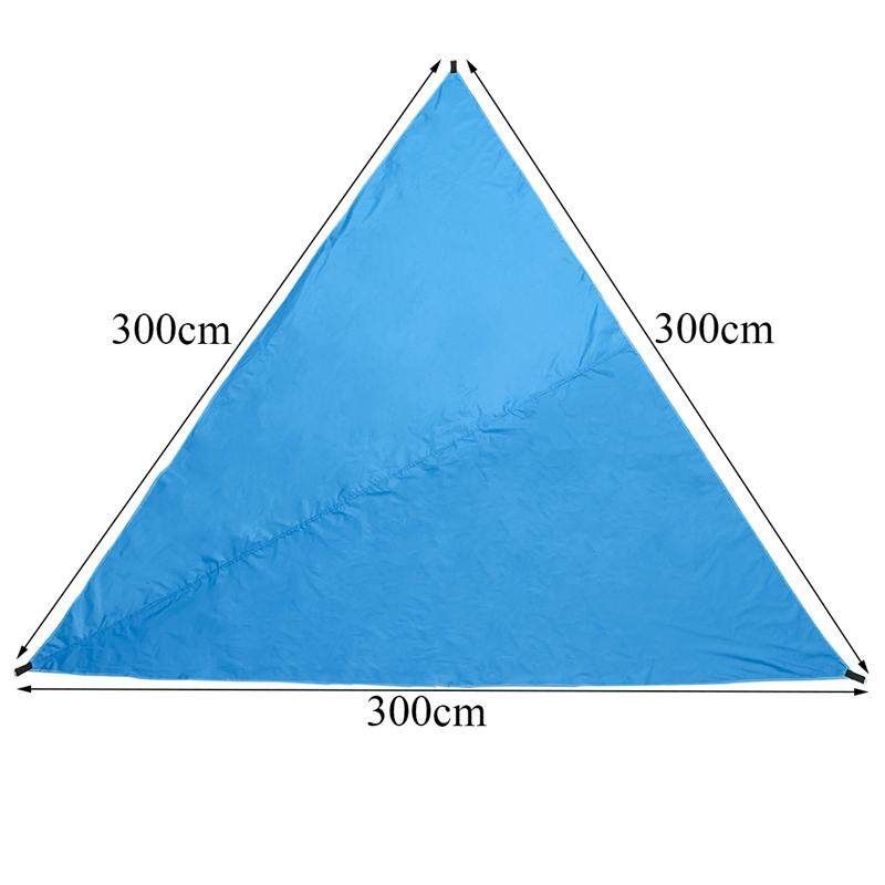 300*300*300cm Triangular Waterproof UV Sun Shade Sail Pad Mat Garden Patio Cover Awning Canopy Shelter For Tent Tarp Rain Pool Hammock Camping W/ Bag Blue