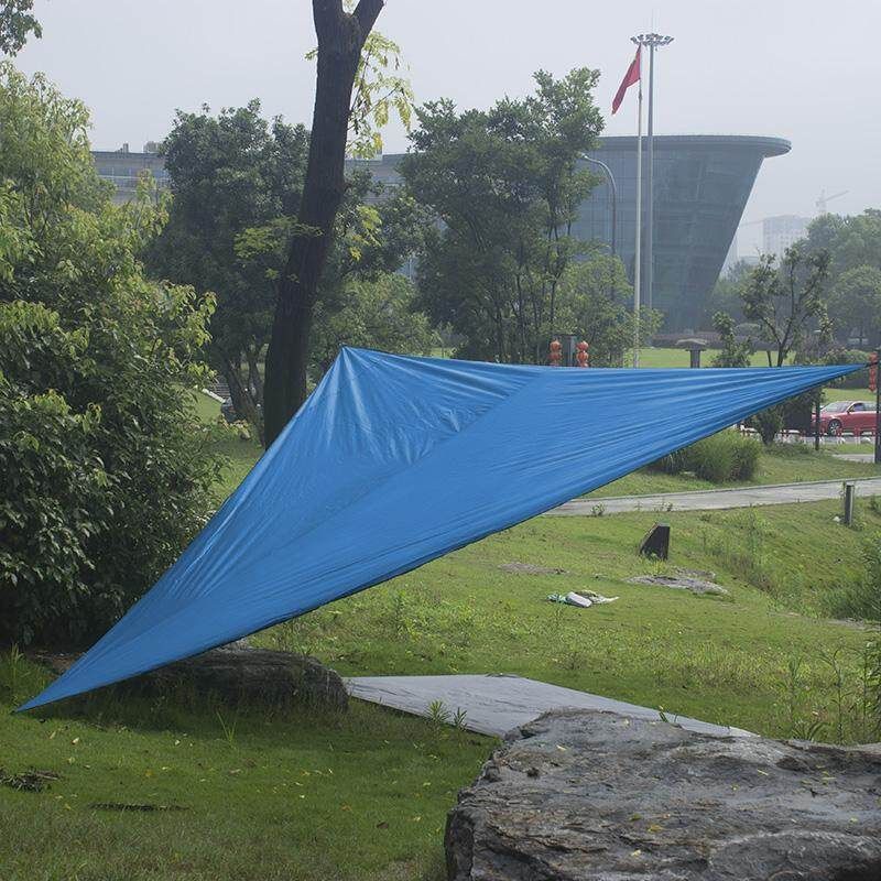 300*300*300cm Triangular Waterproof UV Sun Shade Sail Pad Mat Garden Patio Cover Awning Canopy Shelter For Tent Tarp Rain Pool Hammock Camping W/ Bag Blue
