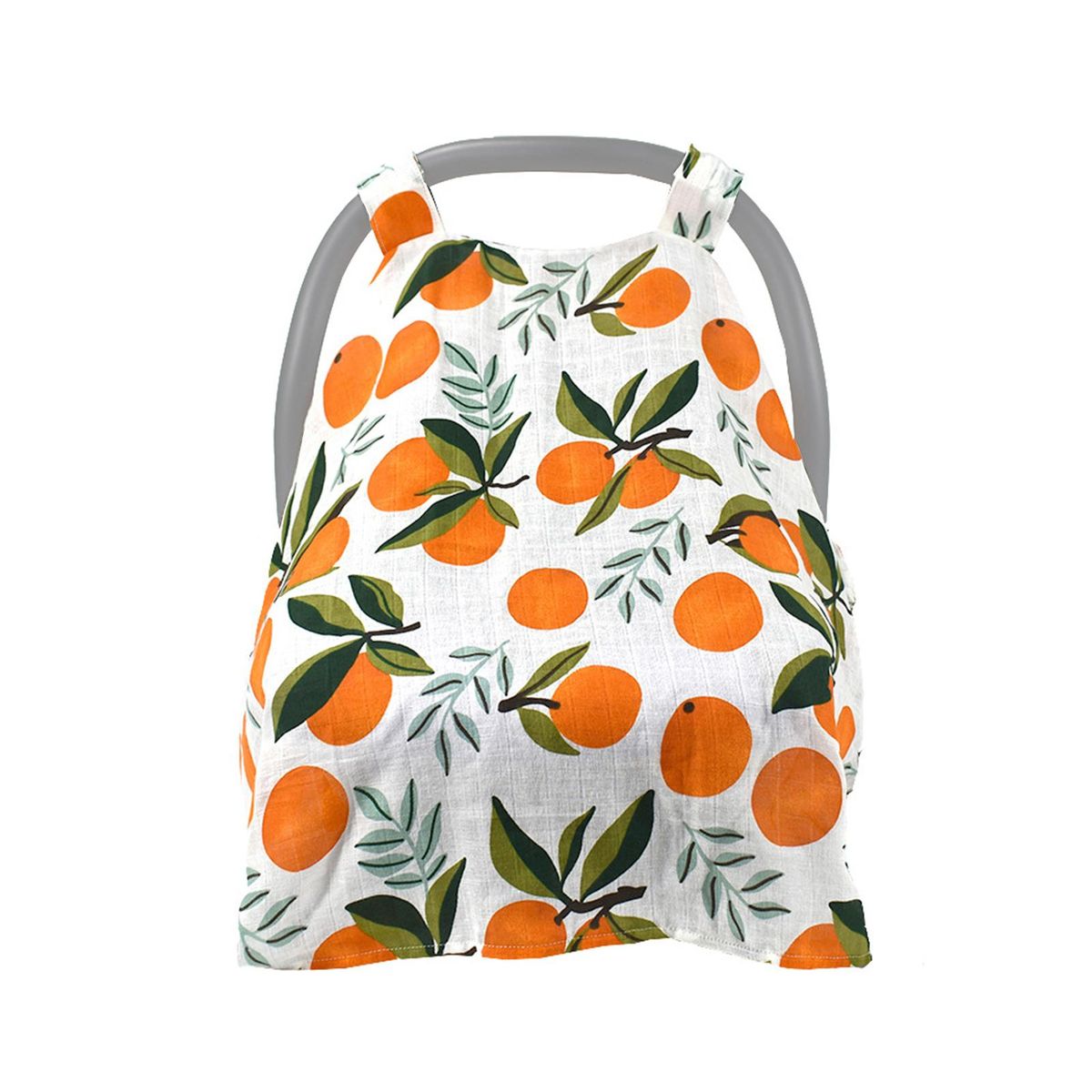114 * 90cm/ 44.9 * 35.4in Baby Car Seat Cover Breathable Muslin Car Seat Canopy Nursing Cover for Infant Boys Girls