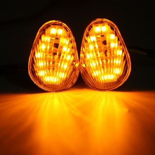 1 Pair B Clear Euro LED Flush Mount Turn Signal Lights For Y