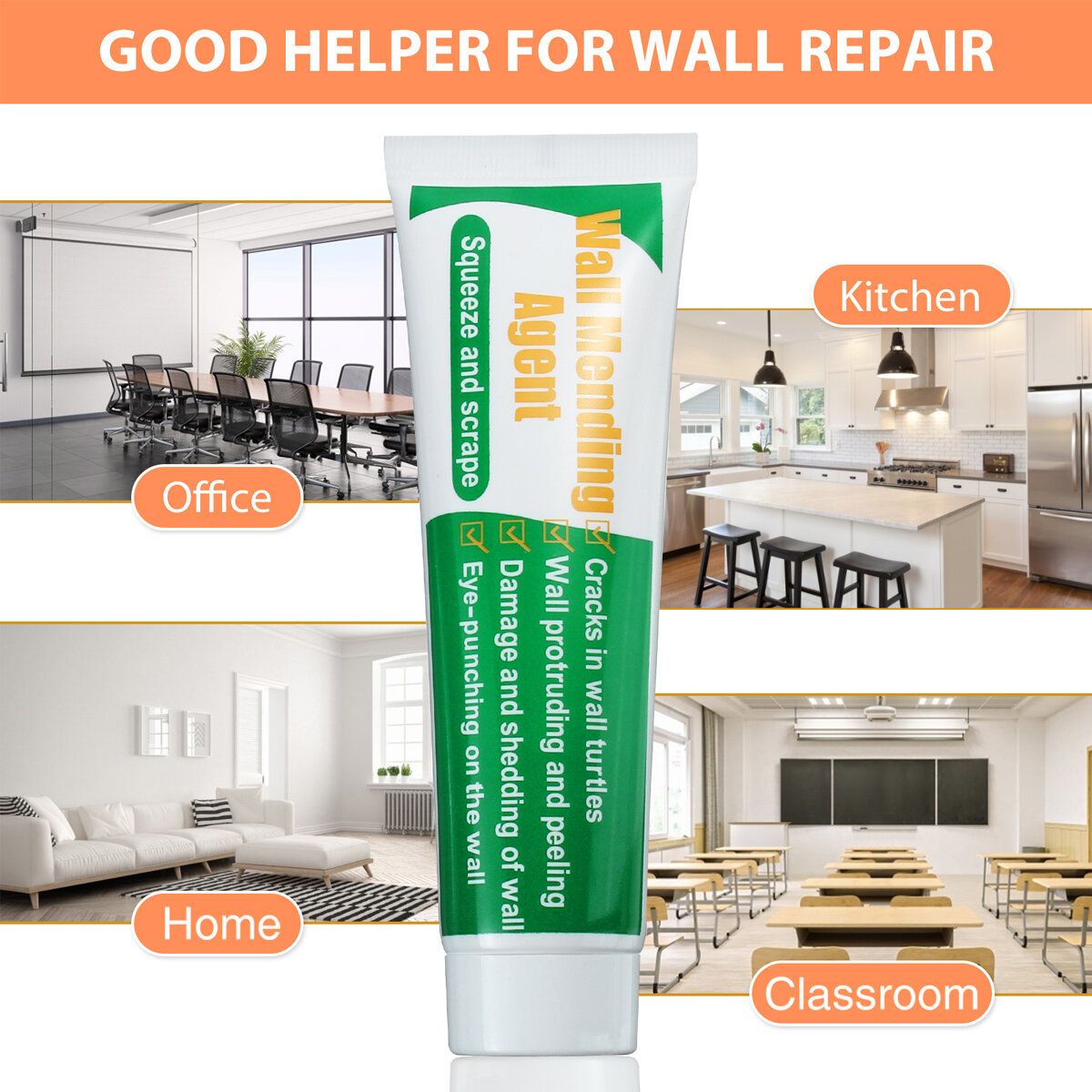 GOCHANGE Wall Repair Tools 4 Sets Wall Paint + Head +