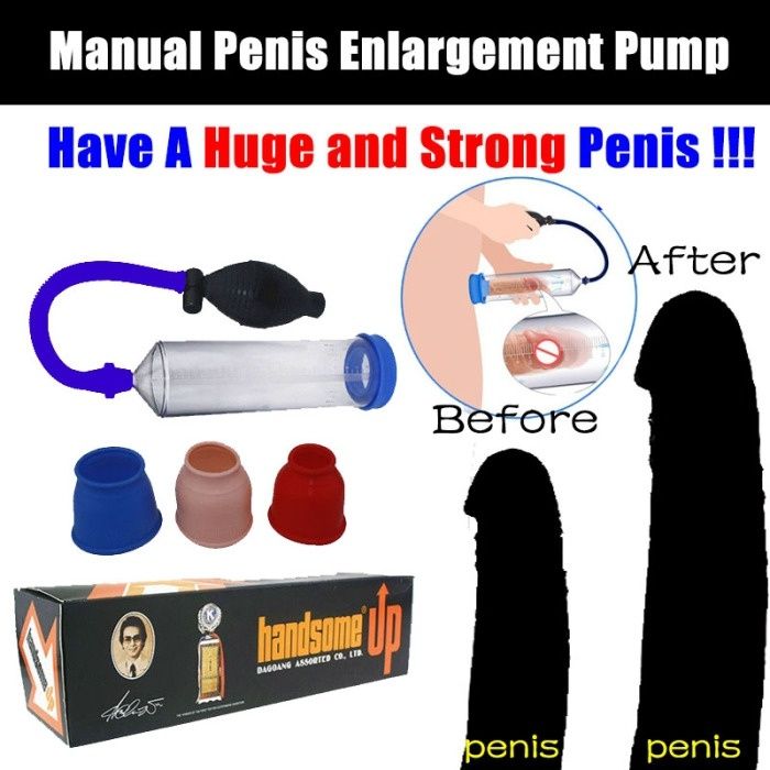 HandsomUp Penis Pump Enlarger Penis Enlargement Vacuum Pump With 3 Sleeves