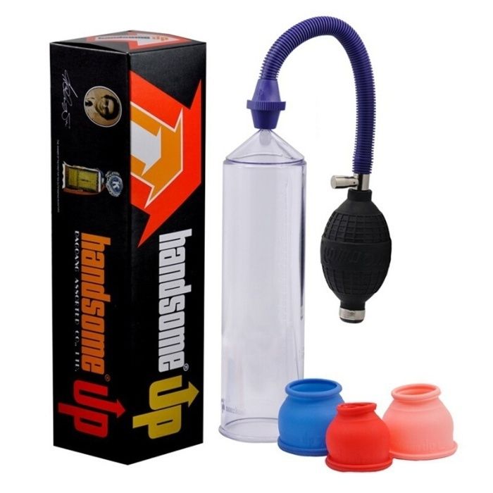 HandsomUp Penis Pump Enlarger Penis Enlargement Vacuum Pump With 3 Sleeves