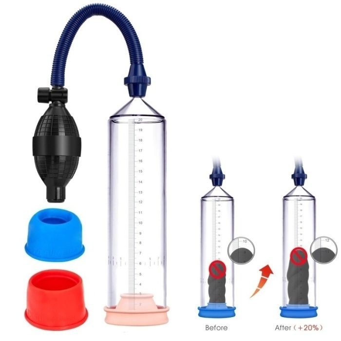 HandsomUp Penis Pump Enlarger Penis Enlargement Vacuum Pump With 3 Sleeves