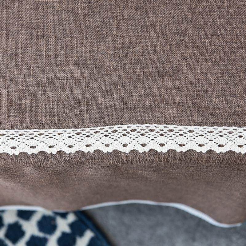 4 Seat 215*350cm Couch Slipcover Linen Fabric Sofa Cover Pillowcase Decoration Coffee (coffee)
