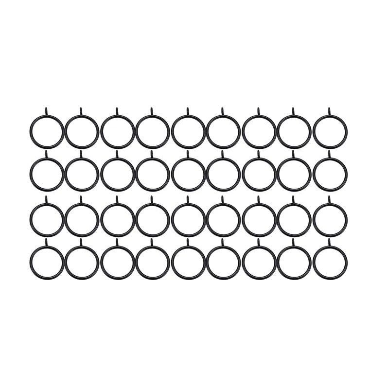 40 Pack Curtain Rings, 38mm Internal Diameter Curtains Rings Hanging Rings for Curtains and Rods, black