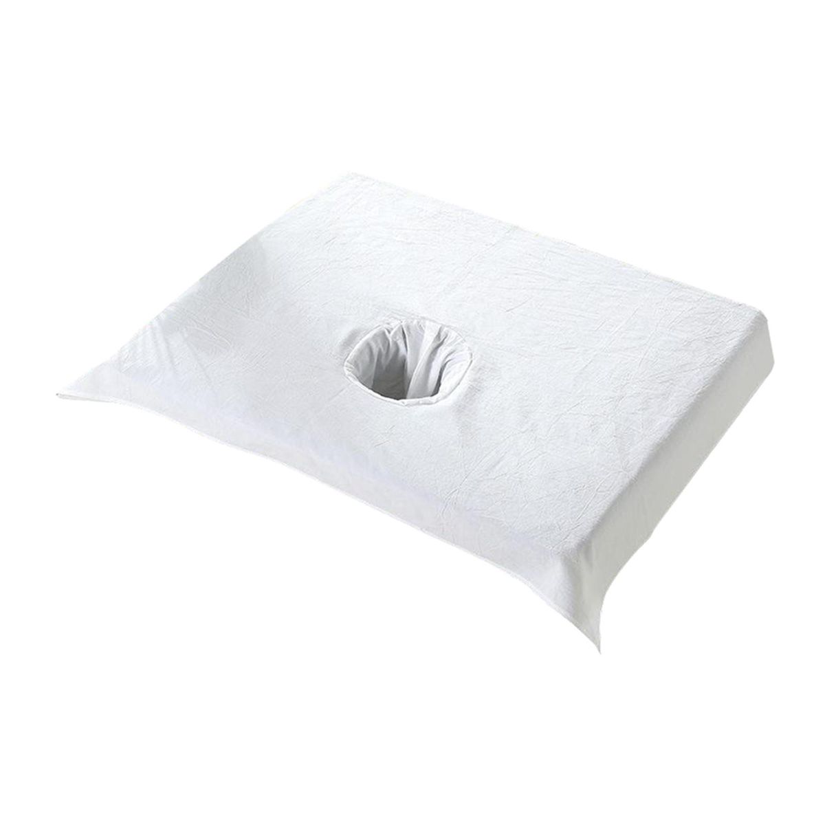 2X Cotton SPA Half Table Cover Beauty Salon Bed Face Hole Towel White
