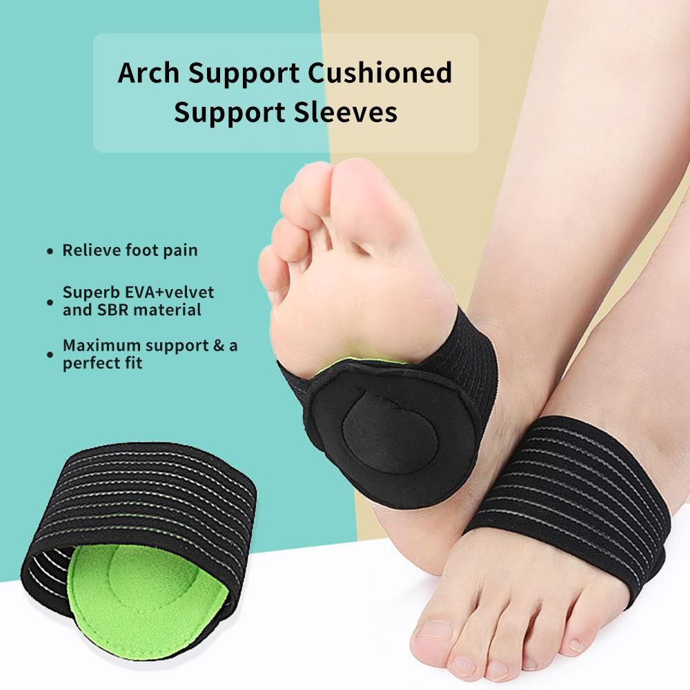 1 Pair Arch Support Cushioned Support Sleeves Foot Pads for Plantar Fasciitis Fallen Arches Achy Feet Proble