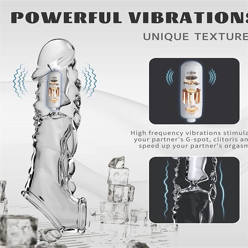 3.6" Clear Penis Sleeve Penis Ring Extender Ultra-Soft Penis Enlarger, Reusable Penis Enlarger with Vibrator