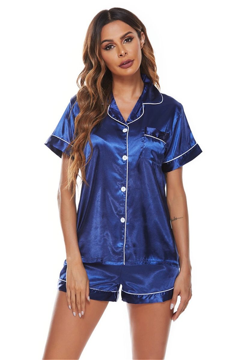 Luxury Women's Silk Pyjamas Nightwear: Blue