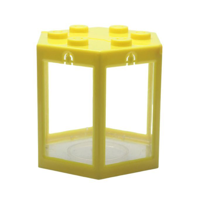 Mini Aquarium Stackable Fish Tank   LED Lamp Light Betta Square Yellow