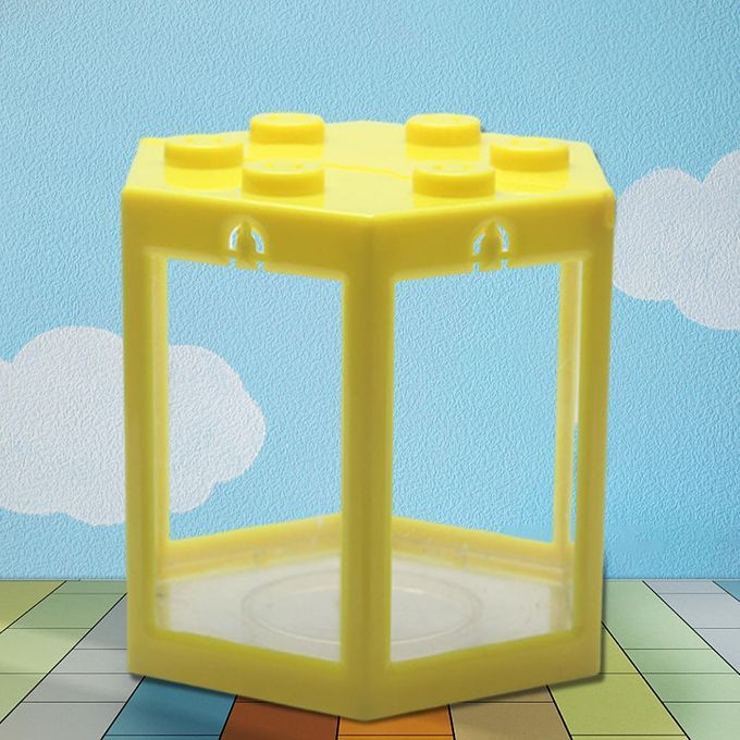 Mini Aquarium Stackable Fish Tank   LED Lamp Light Betta Square Yellow
