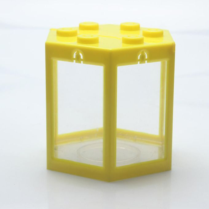 Mini Aquarium Stackable Fish Tank   LED Lamp Light Betta Square Yellow