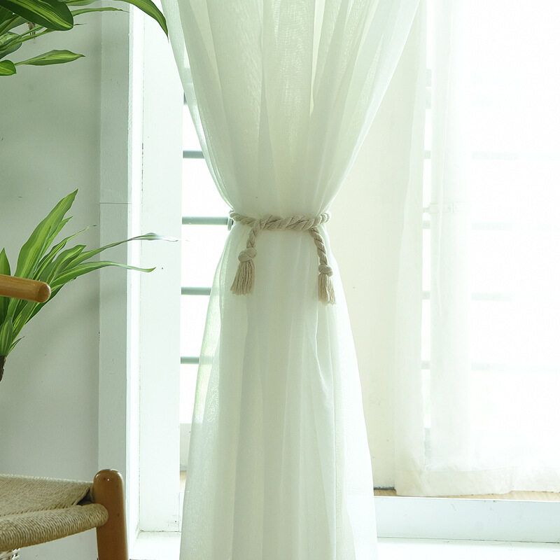 6 Sizes Plain Top Voile Net Curtain Panels Slot Semi-transparen Curtain Home Decor 245x 900cm