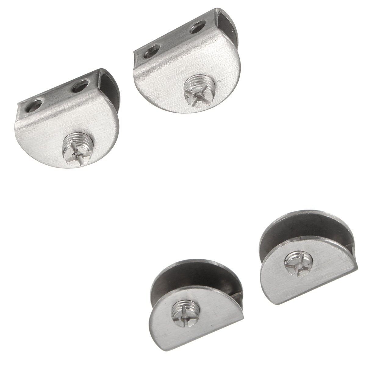 Round Stainless Steel Shelf Wall Partition Glass Bracket Clamps 5-12mm S(5-8mm） Small(5-8mm)