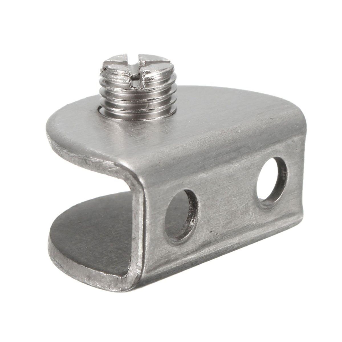Round Stainless Steel Shelf Wall Partition Glass Bracket Clamps 5-12mm S(5-8mm） Small(5-8mm)
