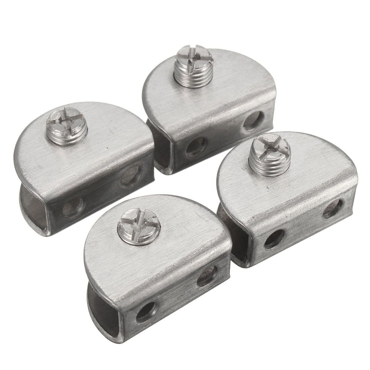 Round Stainless Steel Shelf Wall Partition Glass Bracket Clamps 5-12mm S(5-8mm） Small(5-8mm)