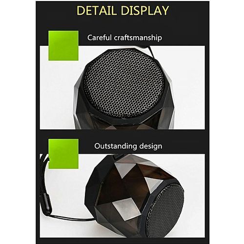 Bluetooth Speaker Diamond Colorful 4.0 Stereo Bass Volume Control Wireless Portable Speaker Support TF Card USB AUX FM Radio Mic Hands-Free Call For IOS Android Phone HT-S