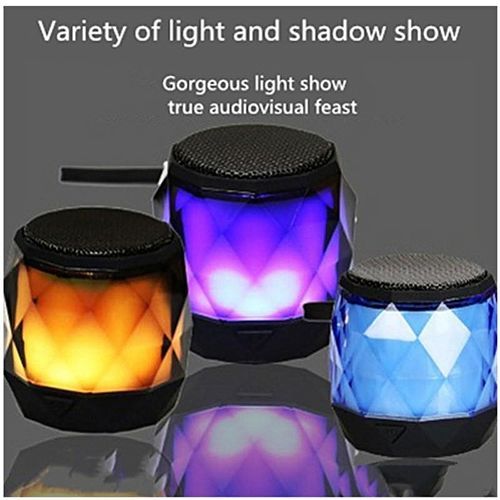 Bluetooth Speaker Diamond Colorful 4.0 Stereo Bass Volume Control Wireless Portable Speaker Support TF Card USB AUX FM Radio Mic Hands-Free Call For IOS Android Phone HT-S