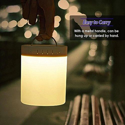 Portable Waterproof Night Light With Bluetooth Speaker, SHAVA Portable Wireless Bluetooth Speaker Touch Control Color LED Bedside Table Lamp, Speakerphone / TF Card / AUX-IN SupportedTongxu Life-White HT-S
