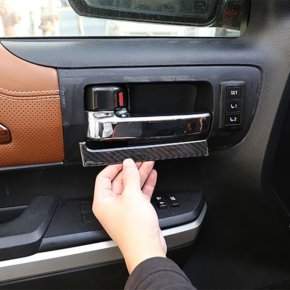 Car Soft Carbon Fiber Inner Handle Cover for Toyota-Tundra