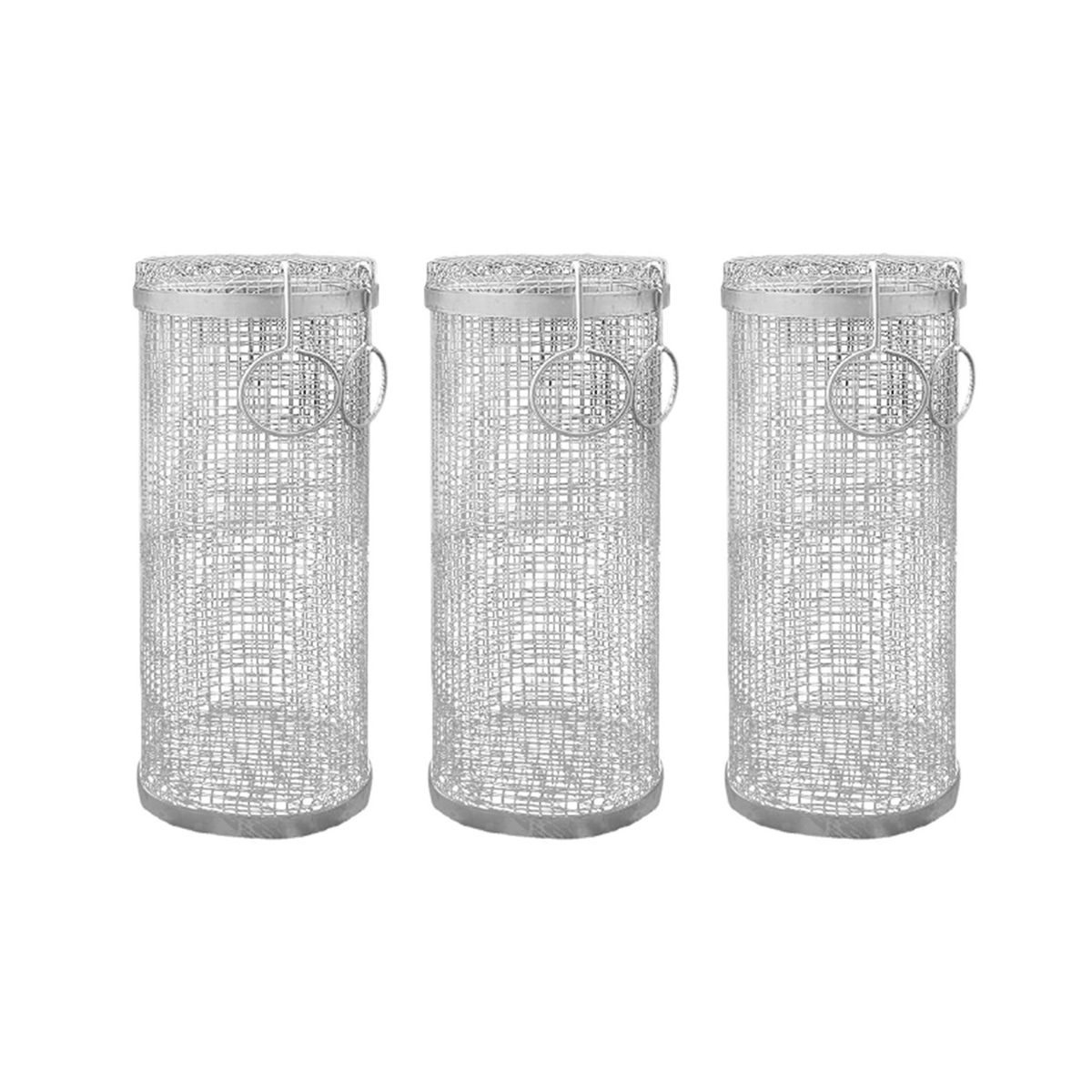 3Pcs Cylindrical Barbecue Basket Stainless Steel Grill Outdoor BBQ Suppiles Non Stick Kitchen Accessory for KitchenBBQ