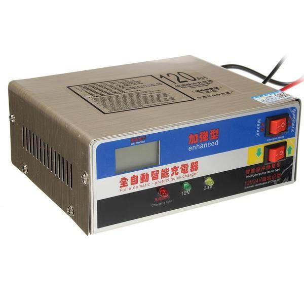 12V 24V 120Ah Smart LCD Display Charger Electric Scooter Car Motorcycle