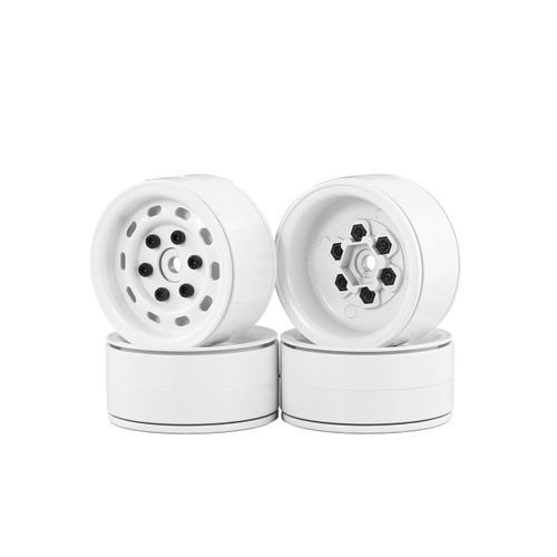 4p S AX-618 1.9in H   Wheel Hub Rim Set For 1/10 R   Rawler  Ar-white