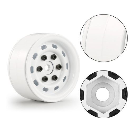 4p S AX-618 1.9in H   Wheel Hub Rim Set For 1/10 R   Rawler  Ar-white