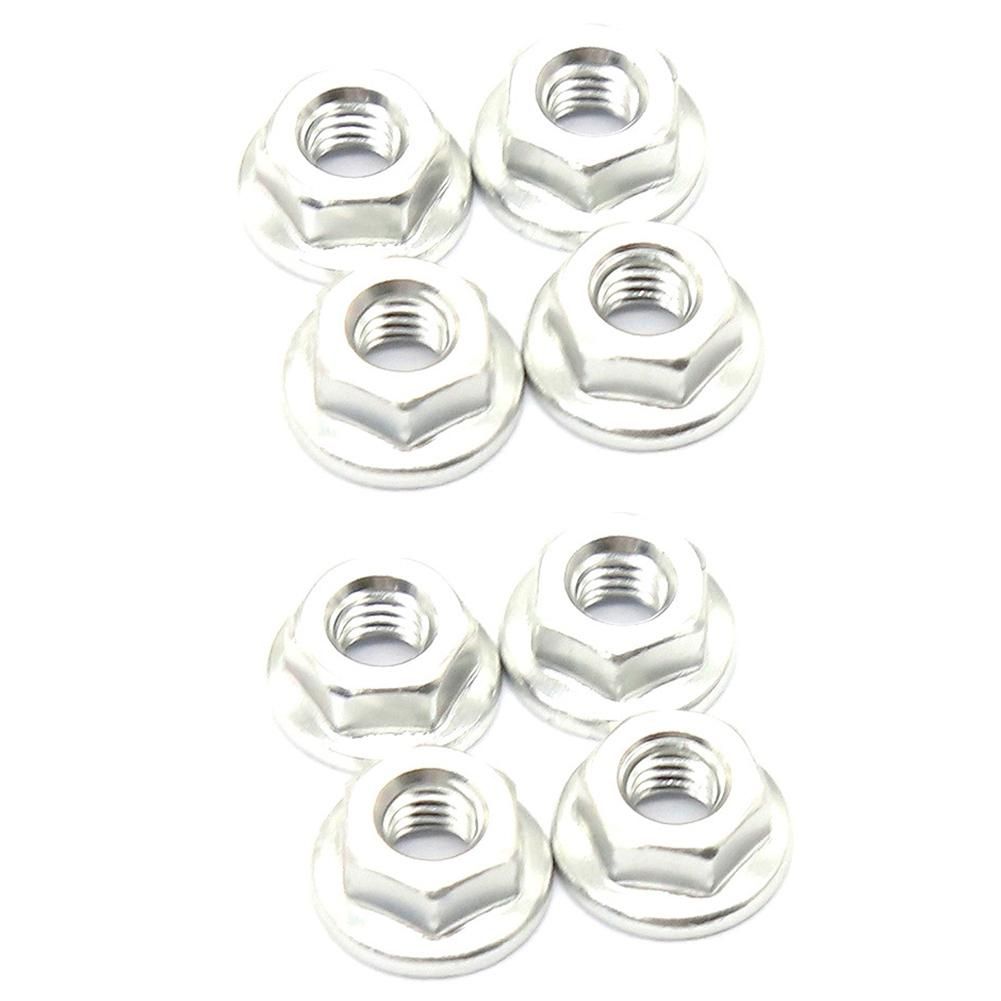 8Pcs CNC Metal Flange Lock Nut M4 1/10 1/8 1/14 RC Car