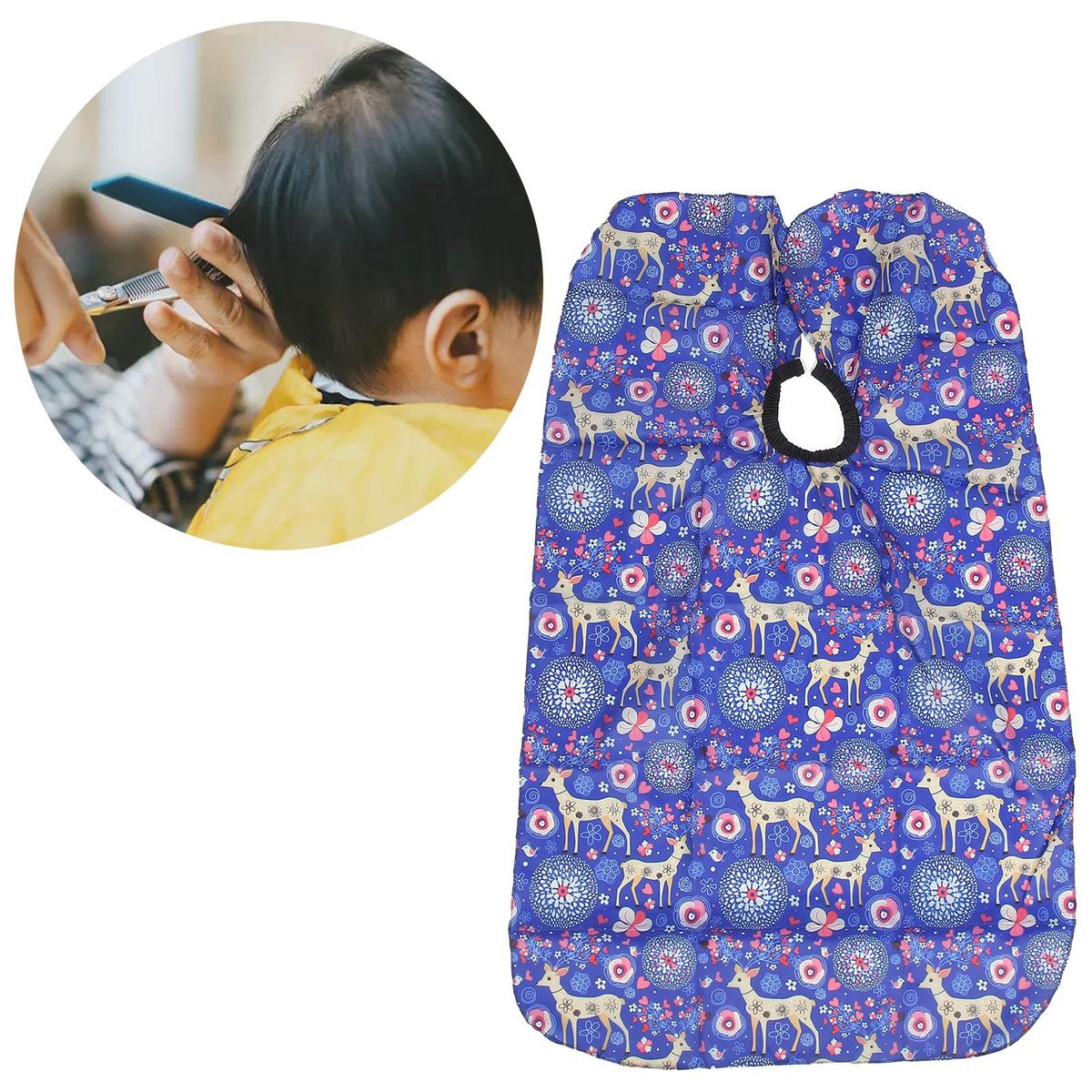 Kids Barber Cape Anti Static Haircut Apron For Barbershop Deer Print