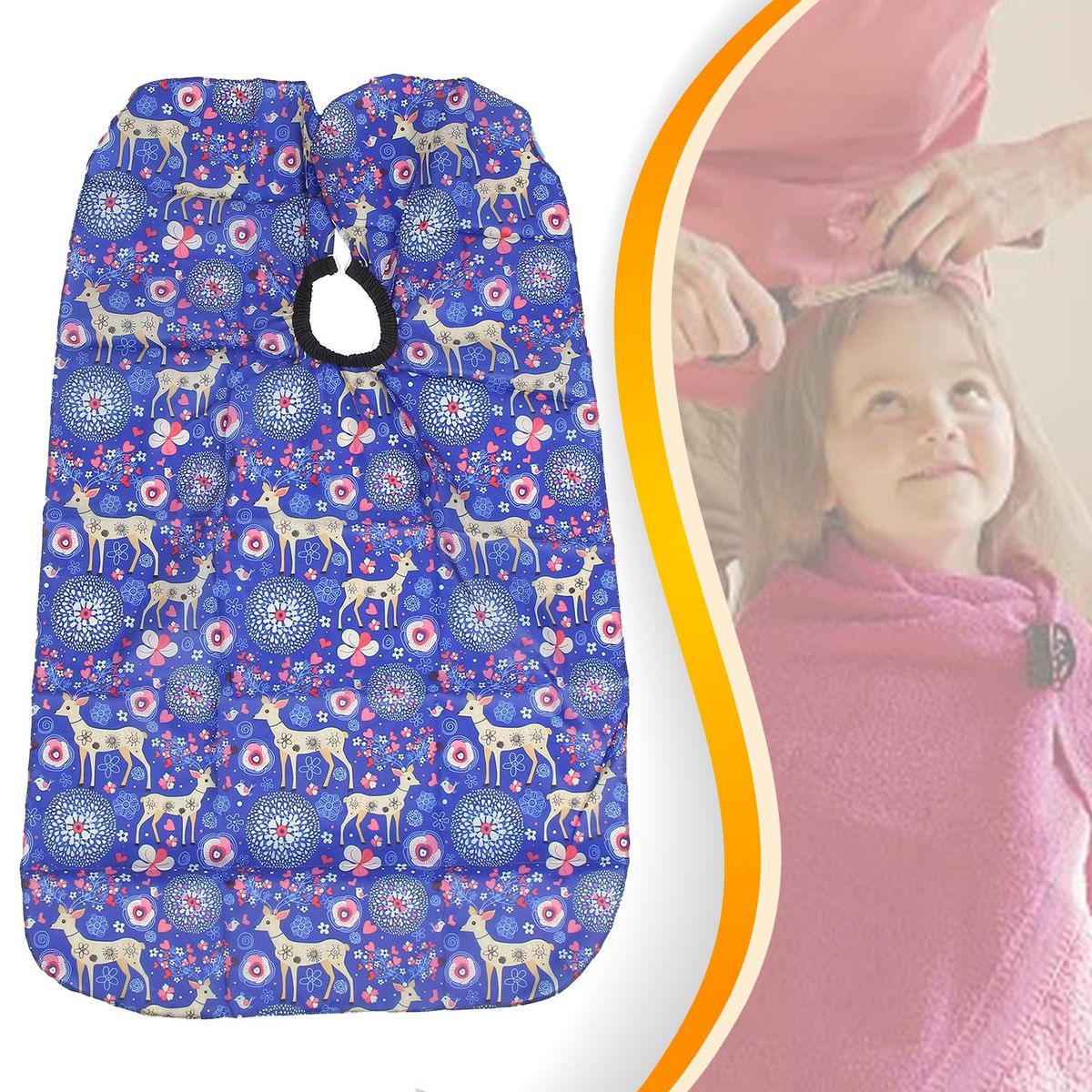 Kids Barber Cape Anti Static Haircut Apron For Barbershop Deer Print