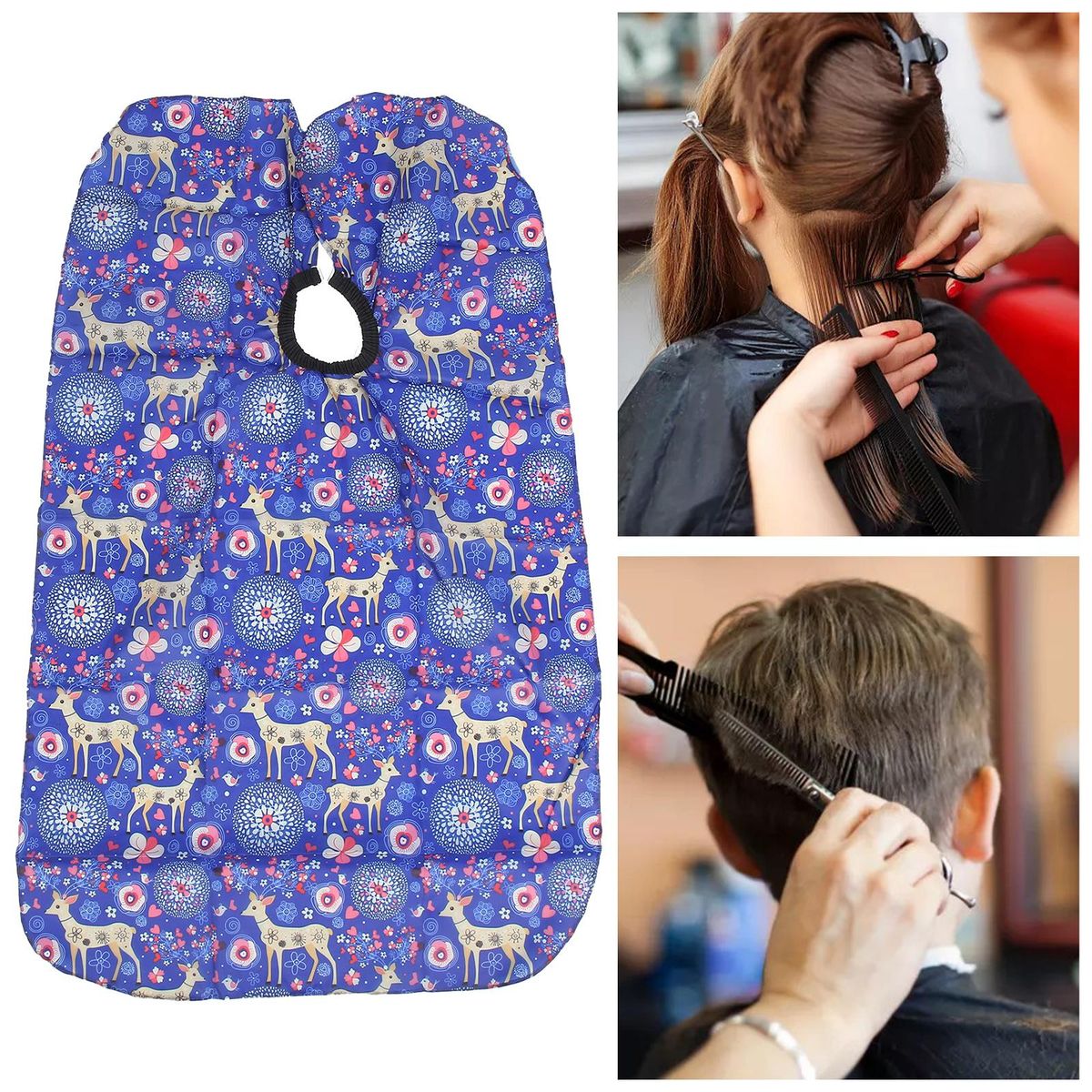 Kids Barber Cape Anti Static Haircut Apron For Barbershop Deer Print
