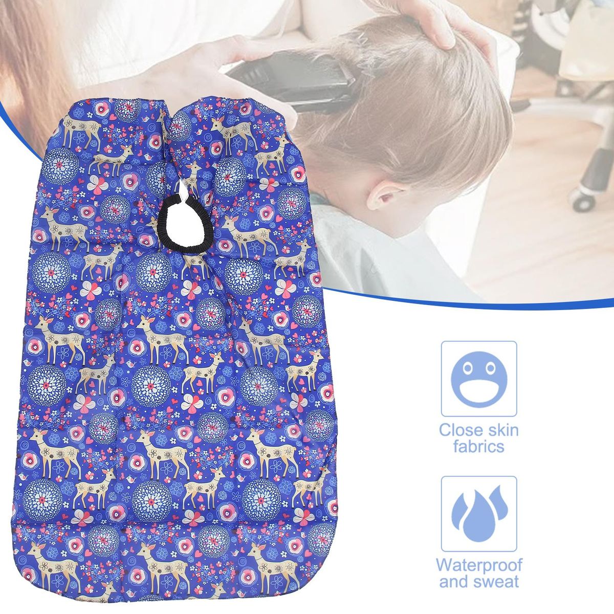 Kids Barber Cape Anti Static Haircut Apron For Barbershop Deer Print