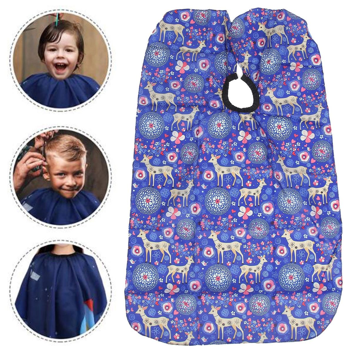 Kids Barber Cape Anti Static Haircut Apron For Barbershop Deer Print