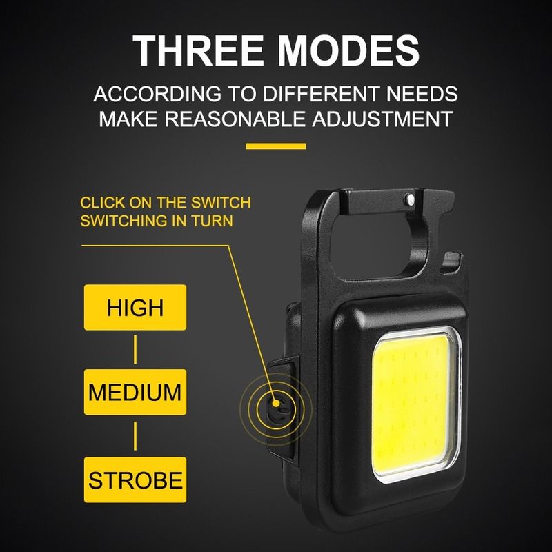 Mini LED Keychain Light USB Rechargeable Pocket Work Light