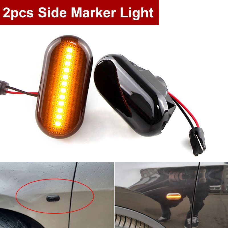 2PCS Car Side Marker Light LED Turn Signal Light For Nissan Tiida C11 Note E11 NE11 Micra K12 NP300 Navara D40 Qashqai J10 Yellow
