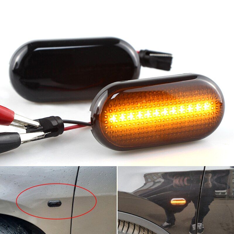 2PCS Car Side Marker Light LED Turn Signal Light For Nissan Tiida C11 Note E11 NE11 Micra K12 NP300 Navara D40 Qashqai J10 Yellow