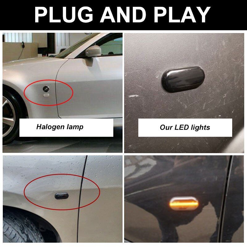 2PCS Car Side Marker Light LED Turn Signal Light For Nissan Tiida C11 Note E11 NE11 Micra K12 NP300 Navara D40 Qashqai J10 Yellow